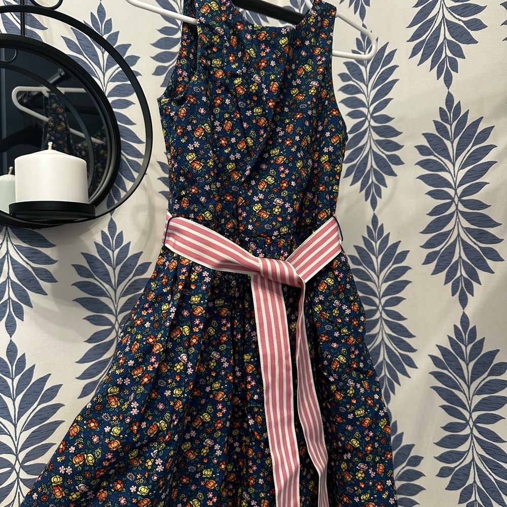 Polo by Ralph Lauren Floral Kids Dress with Pink Stripes
